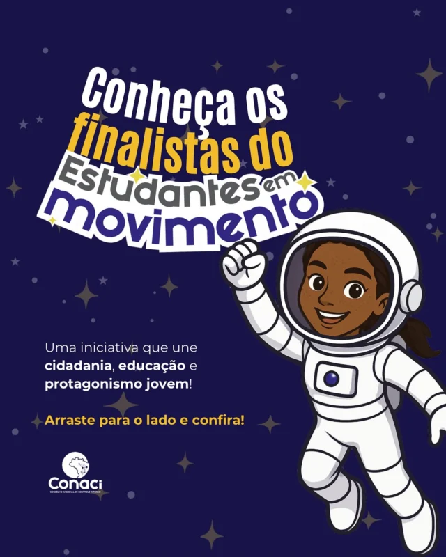 Conheça os finalistas do Projeto Estudantes em Movimento! 🌟

Jovens de diferentes escolas do país mostraram que cidadania ativa se aprende na prática! 💡
Com criatividade e protagonismo, eles identificaram problemas, propuseram soluções e mobilizaram famílias, professores e comunidades inteiras.

🏆 Os vencedores serão anunciados no dia 4 de setembro, às 14h, ao vivo no Conaci TV.

Saiba mais em: conaci.org.br

#EstudantesEmMovimento #Conaci #CidadaniaAtiva #ProtagonismoJuvenil